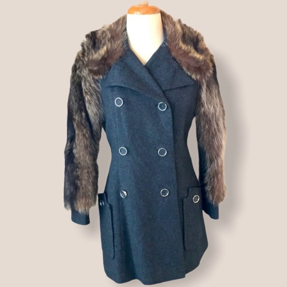 Vintage Jackets & Blazers - Fabulous Vintage 1960s Wool and Fur coat